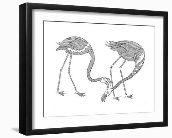 Bird Flamingos 1-Neeti Goswami-Framed Art Print