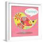 Bird Floral Pattern I-SD Graphics Studio-Framed Premium Giclee Print