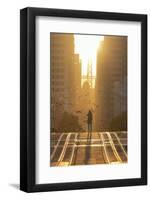 Bird Girl Takes San Francisco, Magical California Street Sunrise Light-Vincent James-Framed Photographic Print