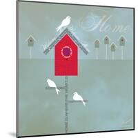 Bird House - Blue Grey-Dominique Vari-Mounted Art Print