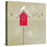 Bird House - Ivory-Dominique Vari-Stretched Canvas