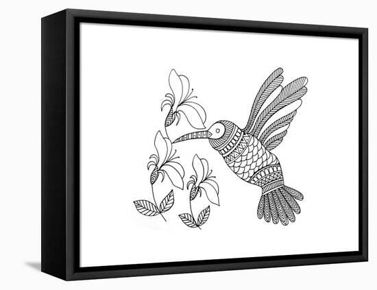 Bird Hummingbird 1-Neeti Goswami-Framed Stretched Canvas