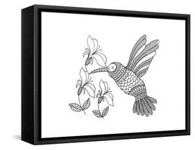 Bird Hummingbird 1-Neeti Goswami-Framed Stretched Canvas