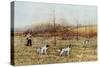 Bird Hunter with His Setters in the Field, Circa 1900-null-Stretched Canvas