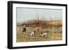 Bird Hunter with His Setters in the Field, Circa 1900-null-Framed Giclee Print