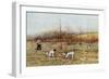 Bird Hunter with His Setters in the Field, Circa 1900-null-Framed Giclee Print