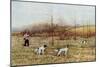 Bird Hunter with His Setters in the Field, Circa 1900-null-Mounted Giclee Print