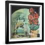 Bird in Cage with Potted Plant-Tim Nyberg-Framed Giclee Print