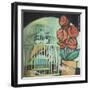 Bird in Cage with Potted Plant-Tim Nyberg-Framed Giclee Print