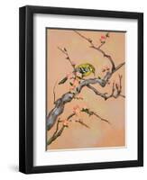 Bird in Cherry Tree-Judy Mastrangelo-Framed Premium Giclee Print