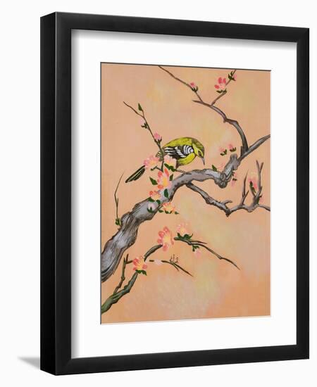 Bird in Cherry Tree-Judy Mastrangelo-Framed Premium Giclee Print