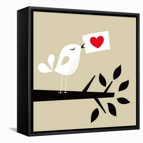 Bird Love Card-vector-RGB-Framed Stretched Canvas