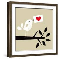 Bird Love Card-vector-RGB-Framed Art Print
