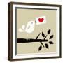 Bird Love Card-vector-RGB-Framed Art Print