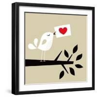 Bird Love Card-vector-RGB-Framed Art Print