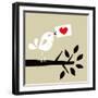 Bird Love Card-vector-RGB-Framed Art Print