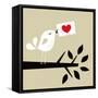 Bird Love Card-vector-RGB-Framed Stretched Canvas