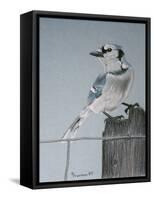 Bird on a Post-Rusty Frentner-Framed Stretched Canvas