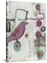 Bird on an Abstract-Blenda Tyvoll-Stretched Canvas