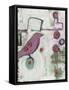 Bird on an Abstract-Blenda Tyvoll-Framed Stretched Canvas