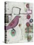 Bird on an Abstract-Blenda Tyvoll-Stretched Canvas