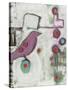 Bird on an Abstract-Blenda Tyvoll-Stretched Canvas