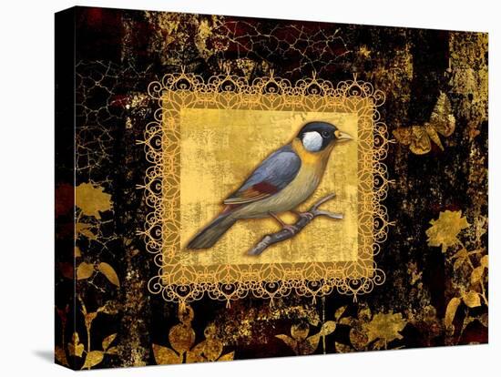 Bird on Black Background-Maria Rytova-Stretched Canvas