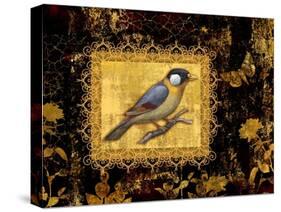 Bird on Black Background-Maria Rytova-Stretched Canvas