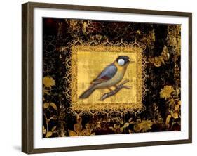 Bird on Black Background-Maria Rytova-Framed Giclee Print