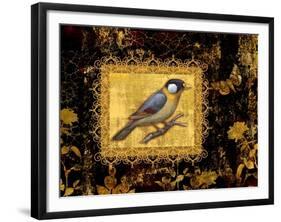 Bird on Black Background-Maria Rytova-Framed Giclee Print