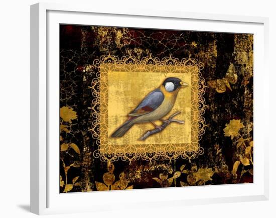 Bird on Black Background-Maria Rytova-Framed Giclee Print