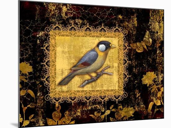 Bird on Black Background-Maria Rytova-Mounted Giclee Print