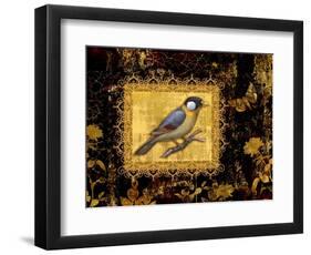 Bird on Black Background-Maria Rytova-Framed Premium Giclee Print