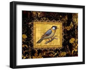 Bird on Black Background-Maria Rytova-Framed Giclee Print