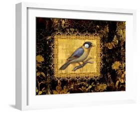 Bird on Black Background-Maria Rytova-Framed Giclee Print