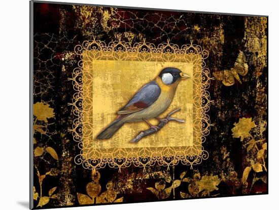 Bird on Black Background-Maria Rytova-Mounted Giclee Print