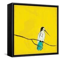 Bird On Branch 3-Jace Grey-Framed Stretched Canvas