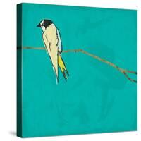 Bird On Branch 4-Jace Grey-Stretched Canvas