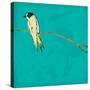Bird On Branch 4-Jace Grey-Stretched Canvas