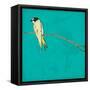 Bird On Branch 4-Jace Grey-Framed Stretched Canvas