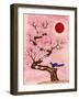 Bird on Branch with White Flowers, Painting-Iva Afonskaya-Framed Art Print