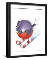 Bird on Candy Cane Skis-ZPR Int’L-Framed Giclee Print