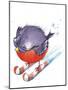 Bird on Candy Cane Skis-ZPR Int’L-Mounted Giclee Print