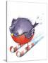 Bird on Candy Cane Skis-ZPR Int’L-Stretched Canvas