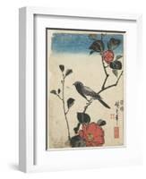 Bird on Cherry Branch, 1847-1852-Utagawa Hiroshige-Framed Giclee Print