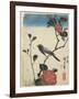 Bird on Cherry Branch, 1847-1852-Utagawa Hiroshige-Framed Giclee Print