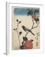 Bird on Cherry Branch, 1847-1852-Utagawa Hiroshige-Framed Giclee Print