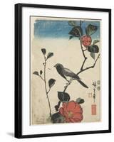 Bird on Cherry Branch, 1847-1852-Utagawa Hiroshige-Framed Giclee Print