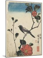 Bird on Cherry Branch, 1847-1852-Utagawa Hiroshige-Mounted Giclee Print