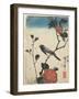 Bird on Cherry Branch, 1847-1852-Utagawa Hiroshige-Framed Giclee Print